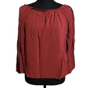 Sanctuary Off the Shoulder Split Sleeve Peasant Blouse Top Women's M Medium